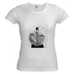 Swan Pen and Ink Jr. Baby Doll T-Shirt by NANCE